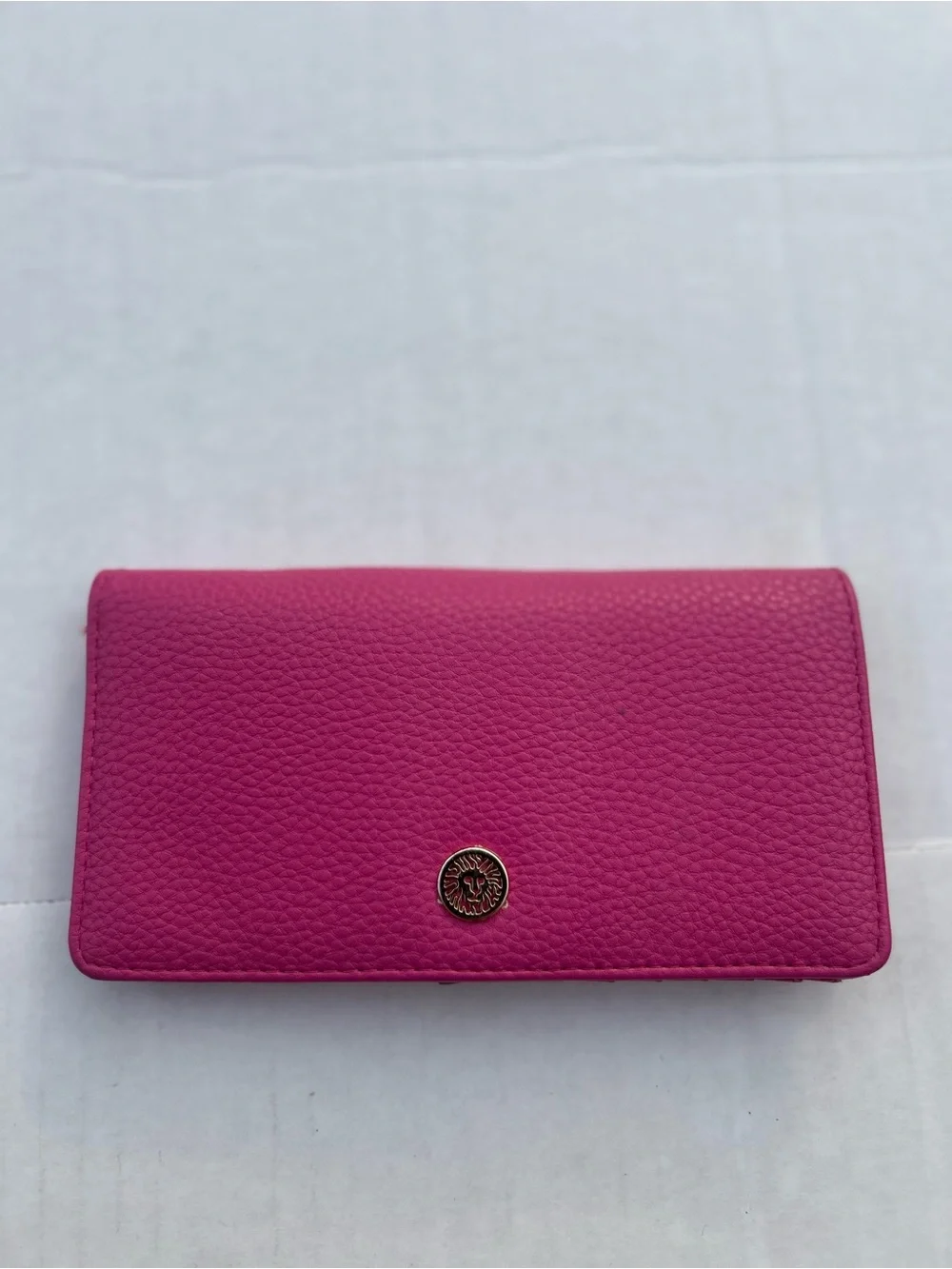 Anne Klein Slim Bifold Flap Wallet in Hot Pink / Fuchsia